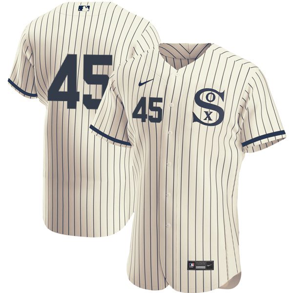 Men Chicago White Sox 45 No Name Cream stripe Dream version Elite Nike 2021 MLB Jerseys